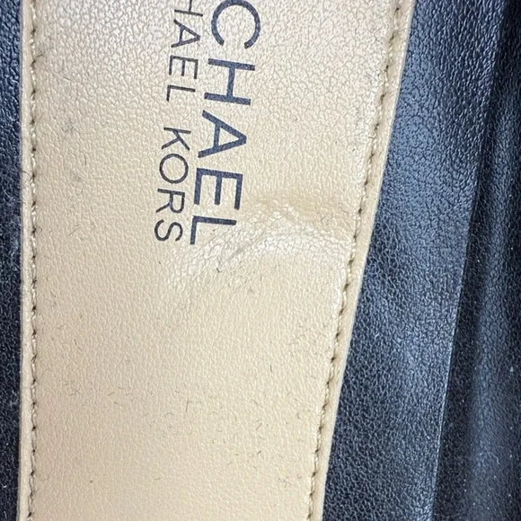 MICHAEL Michael Kors Black Flats with Gold Logo - Picture 2 of 5